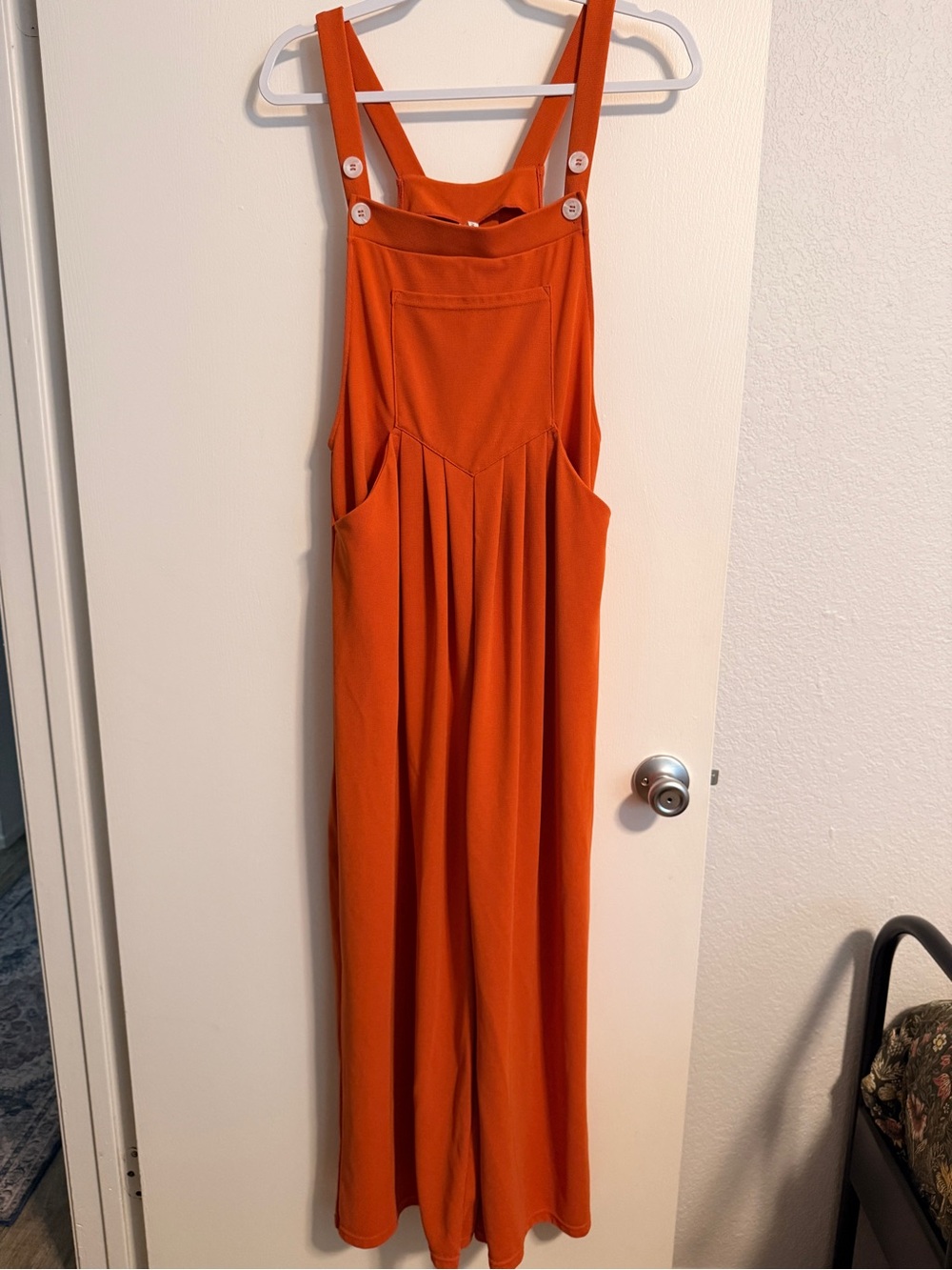HALARA Orange Wide-Leg Jumpsuit Overalls with Front Pocket